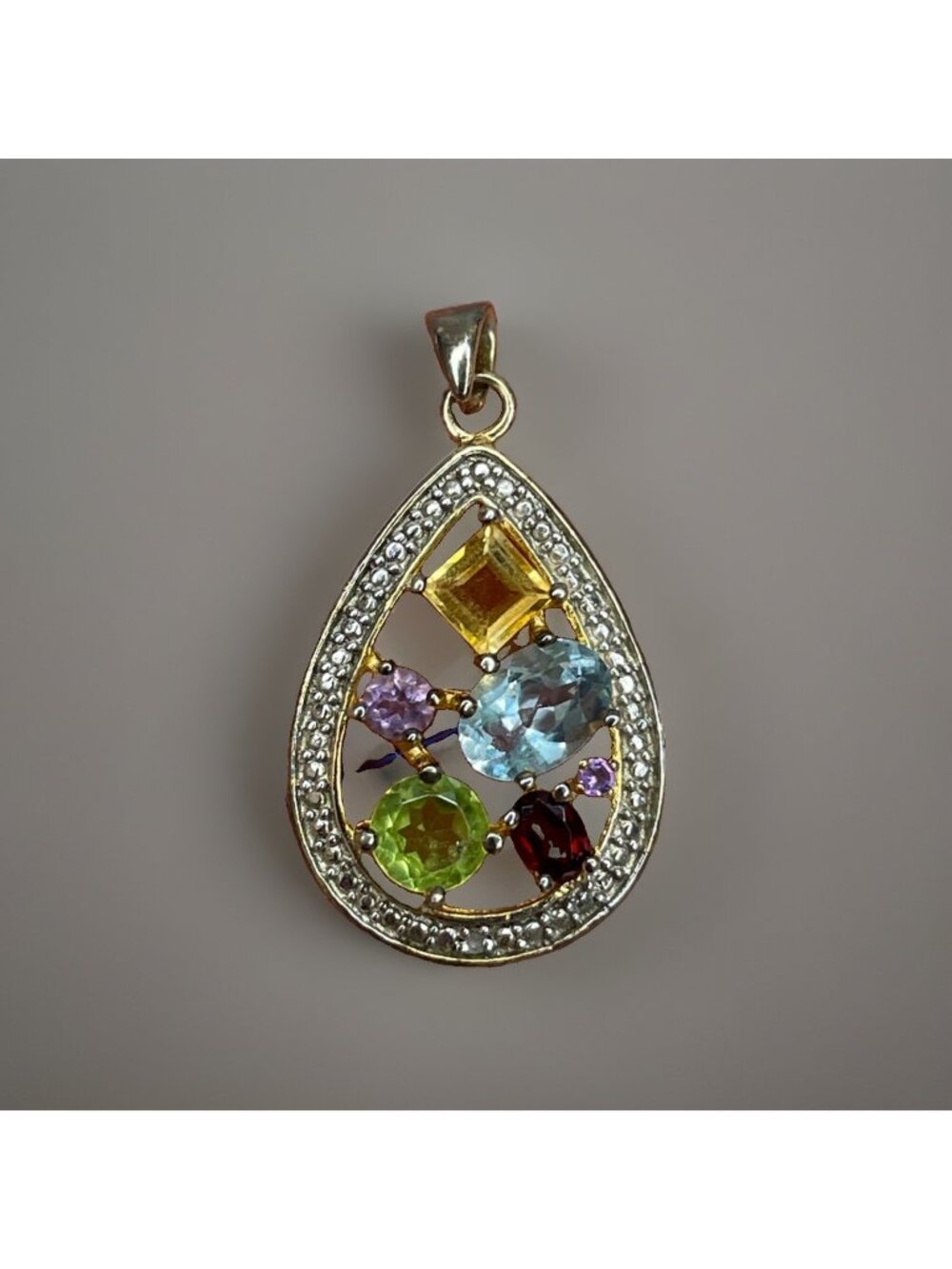 Designer DBJ 925 Sterling Silver Vermeil Pendant Tear Drop READ